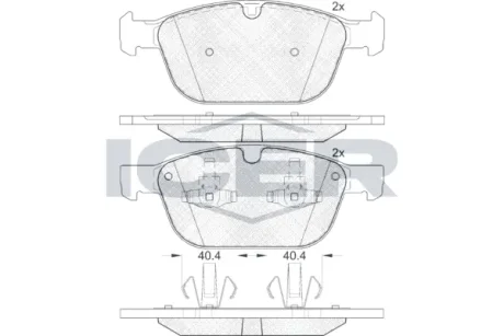 Колодки гальмівні (передні) Volvo XC60 08-17/XC90 02-14 ICER 181920