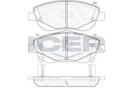 Колодки гальмівні (передні) Toyota Avensis 08-/Verso 2.2 D-4D 09- ICER 181944