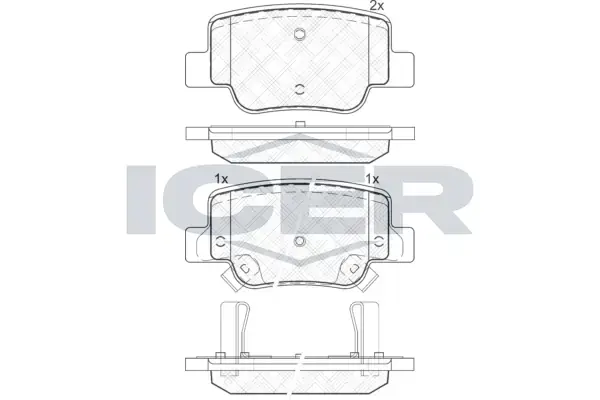 Колодки гальмівні (задні) Toyota Verso 09-18 ICER 181945 (фото 1)