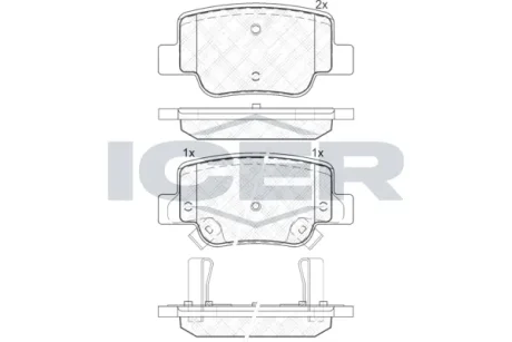 Колодки гальмівні (задні) Toyota Verso 09-18 ICER 181945