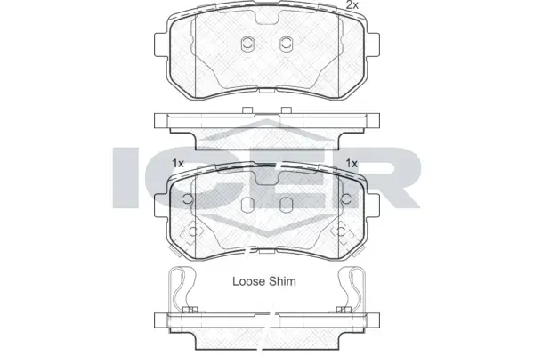 Колодки гальмівні (задні) Hyundai i20 08-15/ix20 10- ICER 181948 (фото 1)
