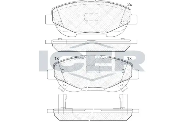 Колодки гальмівні (передні) Toyota Avensis 08-18/Verso 2.0-2.2 D-4D 09- ICER 182022 (фото 1)