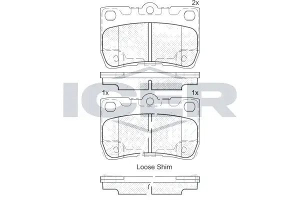 Колодки гальмівні (задні) Lexus GS III/IV/IS II/III 05-/Toyota Crown XII/XIII 03-12/Mark X/Reiz 04- ICER 182060 (фото 1)