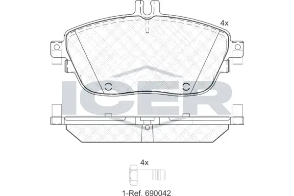 Колодки гальмівні (передні) MB A-class (W176)/B-class (W242/W246)/GLA-class (X156) 11-/Infiniti 15- ICER 182061 (фото 1)