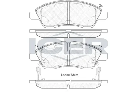 Колодки гальмівні (передні) Nissan Almera/Micra/Note/Sunny 10-/Tilda 07-12 ICER 182073