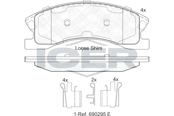 Колодки гальмівні (передні) Jeep Grand Cherokee II 99-05 ICER 182075 (фото 1)