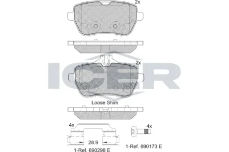 Колодки гальмівні (задні) MB S-class (W222/V222/X222/C217) 13- ICER 182076
