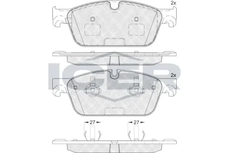 Колодки гальмівні (передні) MB M-class/GLE (W166) 11-18/GL-class (X166) 12-19 ICER 182105