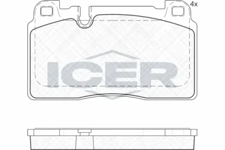Колодки гальмівні (передні) Audi A6/A7 10-18/Q5 08-17/Porsche Macan 14- ICER 182112