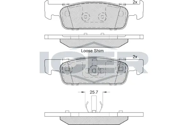 Колодки гальмівні (передні) Dacia Logan II/Sandero II/Renault Logan II/Sandero/Stepway 12- ICER 182115-203 (фото 1)