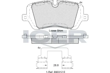 Колодки гальмівні (задні) Land Rover Range Rover 12-/Defender 19-/Discovery V 16- ICER 182120