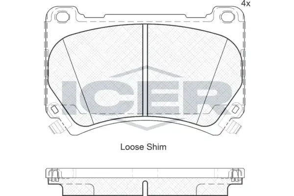 Колодки гальмівні (передні) Hyundai Elantra 10-/Genesis 08- ICER 182163 (фото 1)