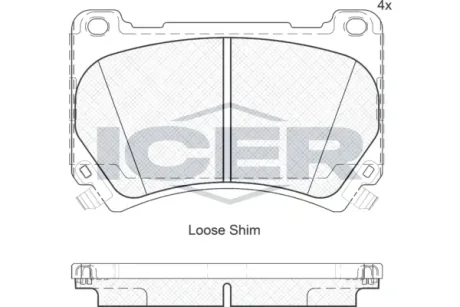 Колодки гальмівні (передні) Hyundai Elantra 10-/Genesis 08- ICER 182163