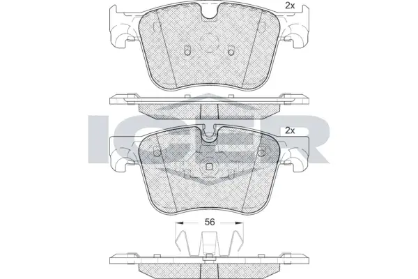 Колодки гальмівні (передні) Citroen C4 Picasso/Grand Picasso/Peugeot 308 13- ICER 182166 (фото 1)