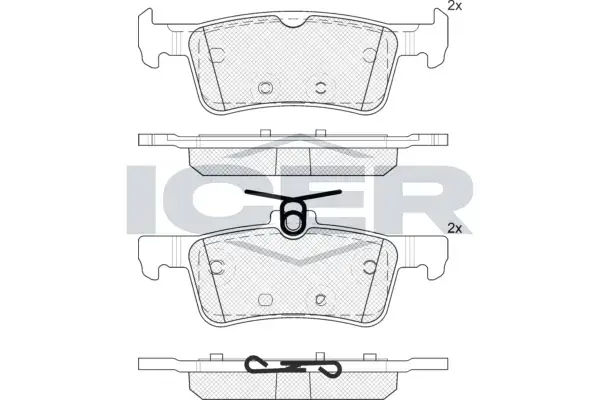 Колодки гальмівні (задні) Peugeot 308i/SW 07- ICER 182174-208 (фото 1)
