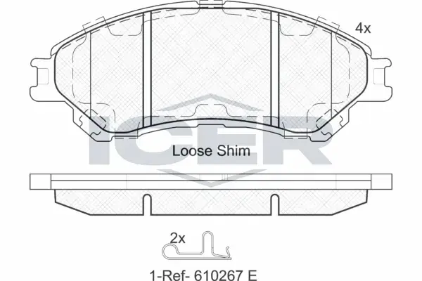 Колодки гальмівні (передні) Suzuki SX4 S-Cross 13-/Vitara 15- ICER 182175 (фото 1)