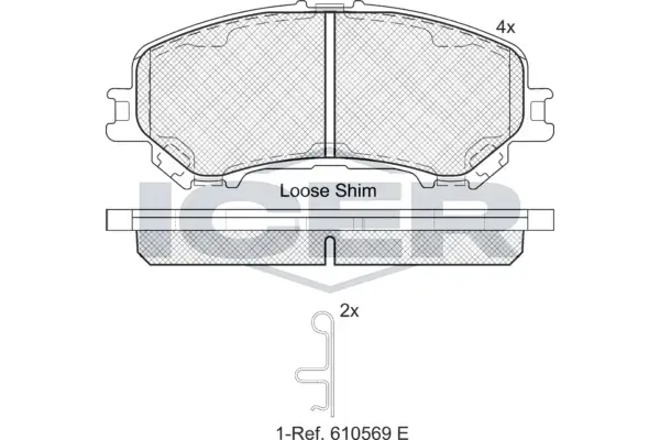 Колодки гальмівні (передні) Nissan Qashqai II/X-Trail/ Renault Koleos II 13- ICER 182181-200 (фото 1)