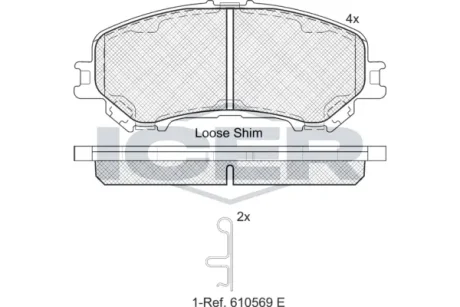 Колодки гальмівні (передні) Nissan Qashqai II/X-Trail/ Renault Koleos II 13- ICER 182181-200