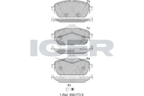 Колодки гальмівні (передні) MB C-class (W205/S205/C205) 13-/E-class (W213/S213/C238) 16- ICER 182212