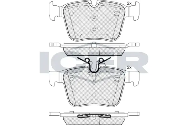 Колодки гальмівні (задні) MB C-class (W205/S205/C205/A205) 13- ICER 182214 (фото 1)