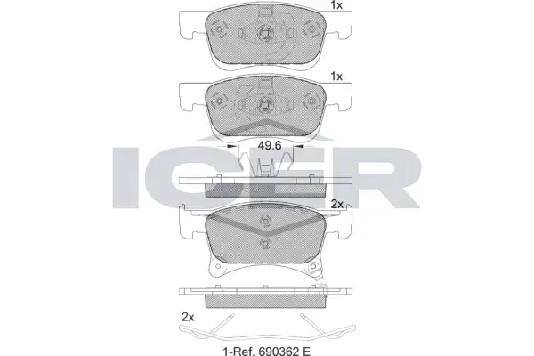 Колодки гальмівні (передні) Opel Corsa E 14-/Chevrolet Orlando 18- ICER 182221 (фото 1)