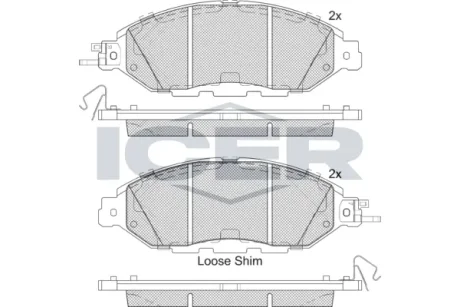 Колодки гальмівні (передні) Nissan Pathfinder/Murano/Infiniti QX60 11- ICER 182234