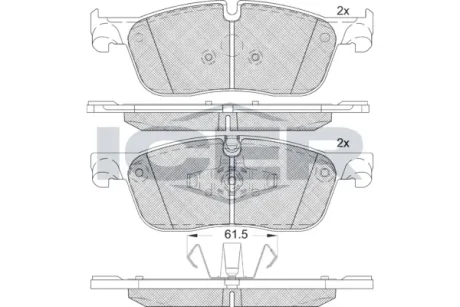 Колодки гальмівні (передні) Land Rover Discovery Sport 14-/Range Rover Evoque 11-/Jaguar E-Pace 17- ICER 182236