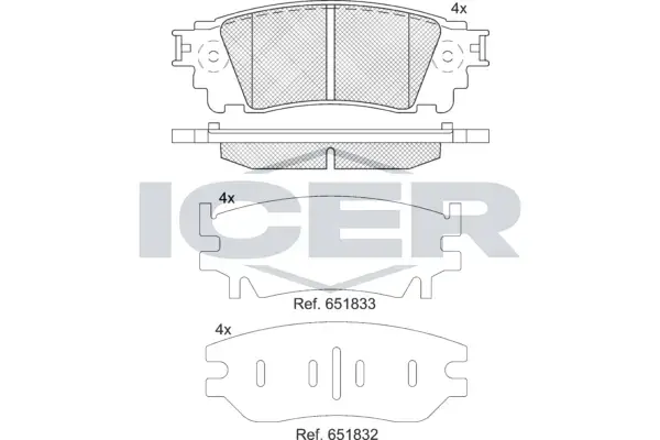 Колодки гальмівні (задні) Lexus LM 20-/NX 14-/Toyota Alphard 15-/Harrier 13- ICER 182241 (фото 1)