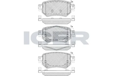 Колодки гальмівні (задні) Mazda 6 12-/CX-4/Chevrolet Trax 16- ICER 182263