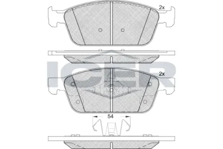 Колодки гальмівні (передні) Ford Kuga II 12-/Transit Connect II/Tourneo Connect II 13- ICER 182273