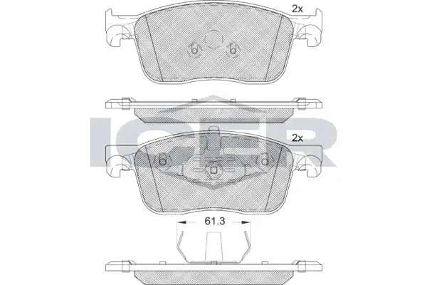 Колодки гальмівні (передні) Citroen Jumpy/C4/Peugeot Expert 16-/Opel Vivaro 19-/Fiat E-Scudo 22- ICER 182297 (фото 1)