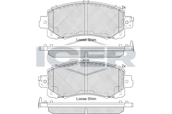 Колодки гальмівні (передні) Subaru Impreza/Outback/XV 17- ICER 182313 (фото 1)