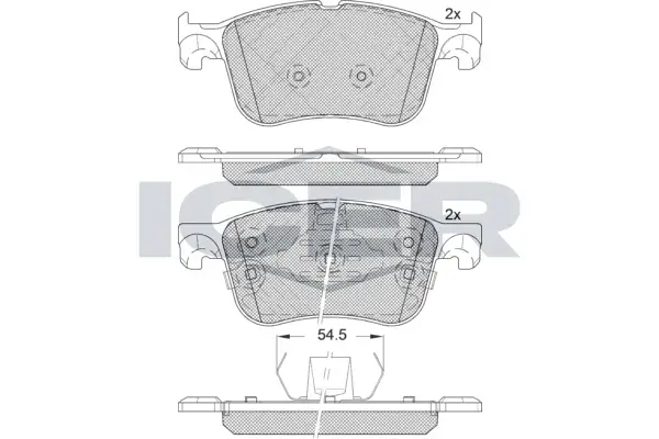 Колодки гальмівні (передні) Ford Focus/Kuga 18-/Lincoln Corsair 19- ICER 182321 (фото 1)
