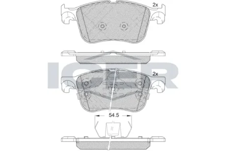 Колодки гальмівні (передні) Ford Focus/Kuga 18-/Lincoln Corsair 19- ICER 182321
