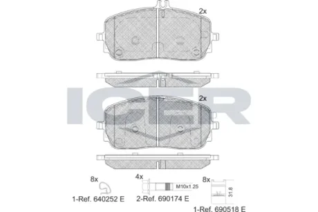 Колодки гальмівні (передні) MB A-class (W177)/B-class (W247)/G-class (W463) 18-/GLA/GLE-class 19- ICER 182331