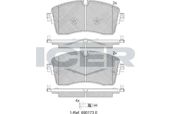 Колодки гальмівні (передні) Land Rover Discovery 14-/Range Rover 11- ICER 182335 (фото 1)