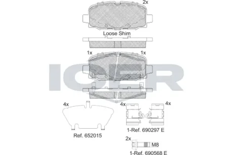 Колодки гальмівні (задні) Jeep Compass 1.4 MultiAir 17- (TRW) ICER 182345
