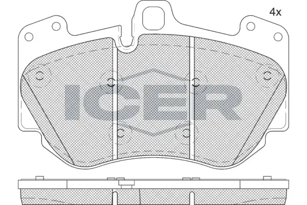 Колодки гальмівні (передні) Audi A4 06-15/A5 10-17/A8 02-10/Q3 19-/R8 07-/VW Phaeton 05-16 ICER 182349 (фото 1)