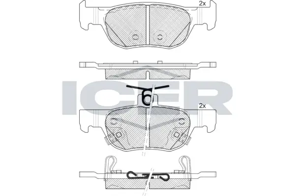 Колодки гальмівні (задні) Mazda 3 IV 18-/CX-30 19-/MX-30 20- ICER 182374 (фото 1)