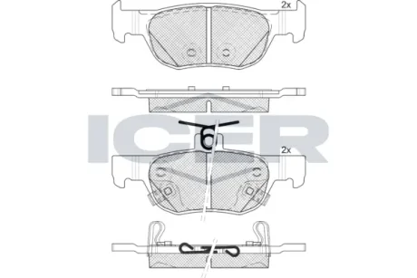 Колодки гальмівні (задні) Mazda 3 IV 18-/CX-30 19-/MX-30 20- ICER 182374