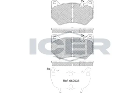 Колодки гальмівні (передні) Audi Q5 16- ICER 182380