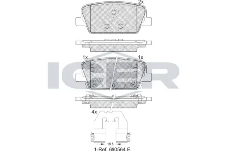 Колодки гальмівні (задні) Hyundai Santa Fe 18- ICER 182388