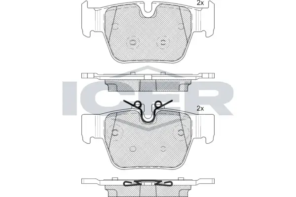 Колодки гальмівні (задні) BMW 1 (F40)/2 (F44) 19-/X2 (F39) 18-/Mini Clubman/Countryman 19- ICER 182393 (фото 1)