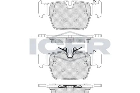 Колодки гальмівні (задні) BMW 1 (F40)/2 (F44) 19-/X2 (F39) 18-/Mini Clubman/Countryman 19- ICER 182393