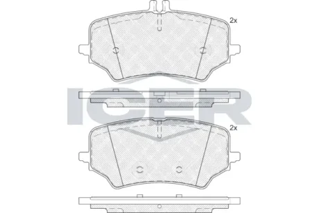 Колодки гальмівні (задні) MB EQE (V295/X294) 22-/EQS (V297/X296) 21- (ZF) ICER 182450