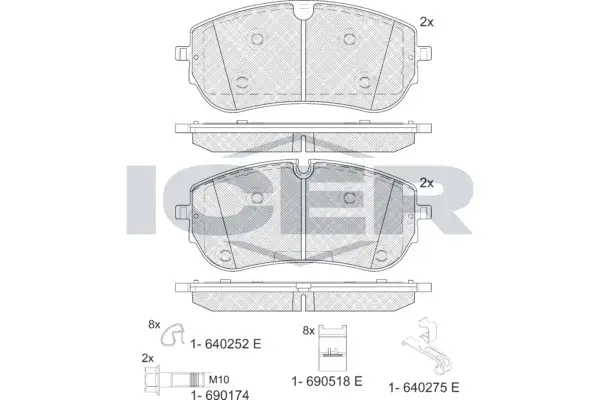 Колодки гальмівні (передні) Land Rover Discovery/Range Rover 05- (з датчиком) ICER 182451-208 (фото 1)