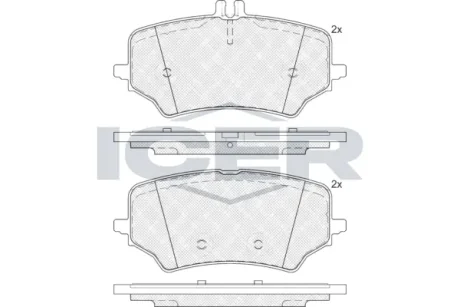 Колодки гальмівні (передні) Citroen Jumper 02-/Fiat Ducato/Peugeot Boxer 98- R15 (+датчик) ICER LM1523