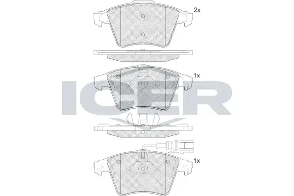 Колодки гальмівні (передні) VW T5/Multivan V 03-15/Touareg 03-10 (+датчик) ICER LM1778-071 (фото 1)