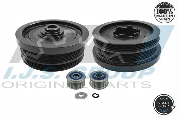Шків колінвалу + шків генератора BMW 1/3/5/X3 2.0D 02- (4PK+6PK) 17-1034KIT A IJS GROUP 17-1034KIT-A (фото 1)