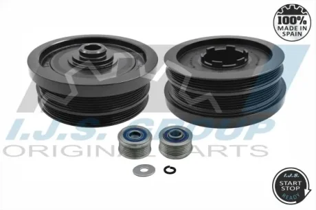 Шків колінвалу + шків генератора BMW 1/3/5/X3 2.0D 02- (4PK+6PK) 17-1034KIT A IJS GROUP 17-1034KIT-A